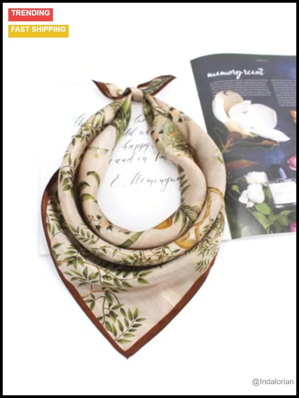100% Mulberry Silk Small Square Scarf 21x21 Lightweight Neckerchief